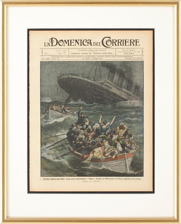 TITANIC, La Domenica Del Corriere, Italien, 1912.