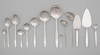 TIAS ECKHOFF, bestickuppsättning "Cypress", 168 delar, Georg Jensen, Köpenhamn efter 1952.