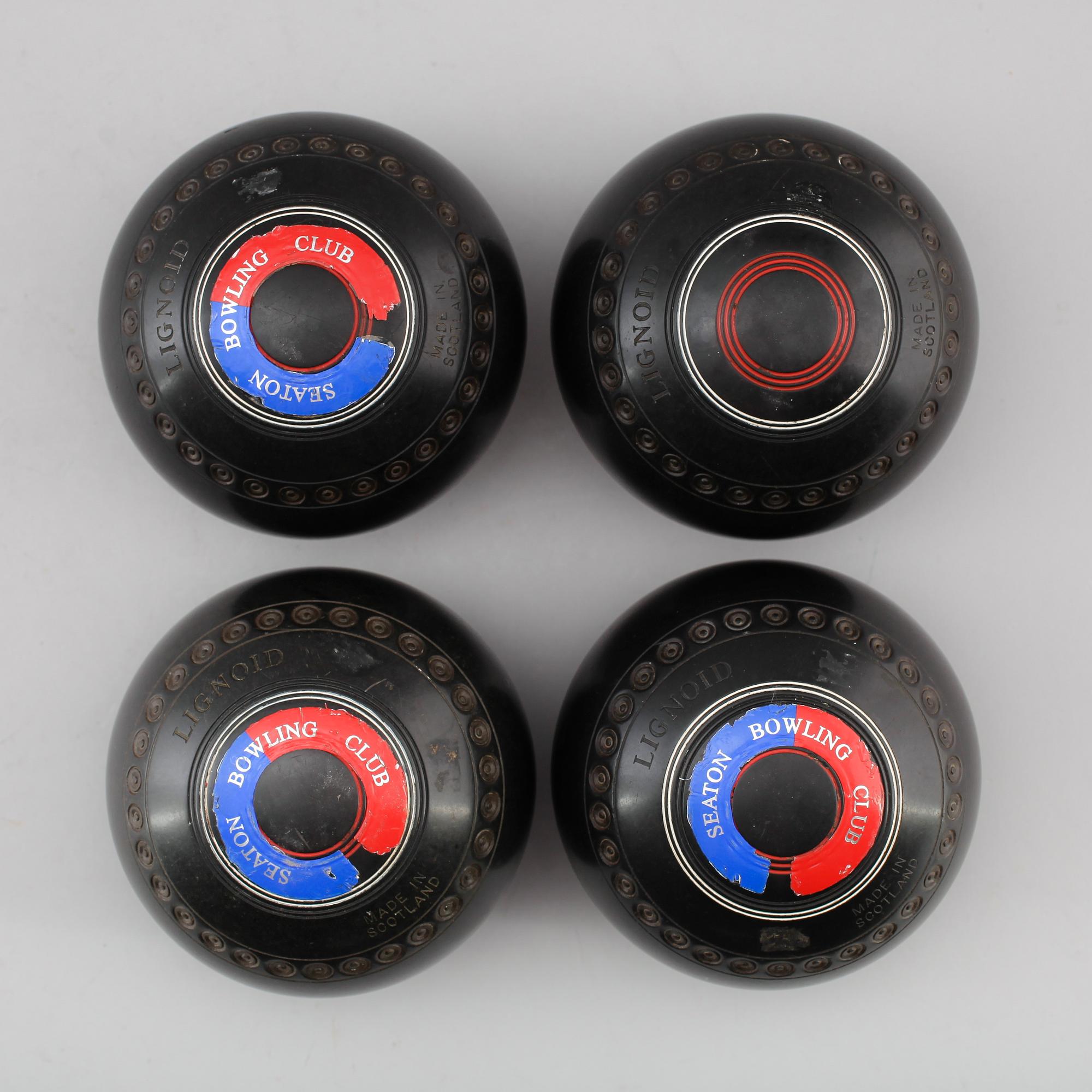KLOT, 4 st, lignoid, lawn bowls, Thomas Taylor, Scotland.