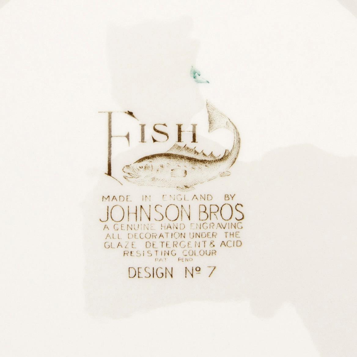 Fiskservis, 30 delar, flintgods, "Fish", Johnson Bros, England.