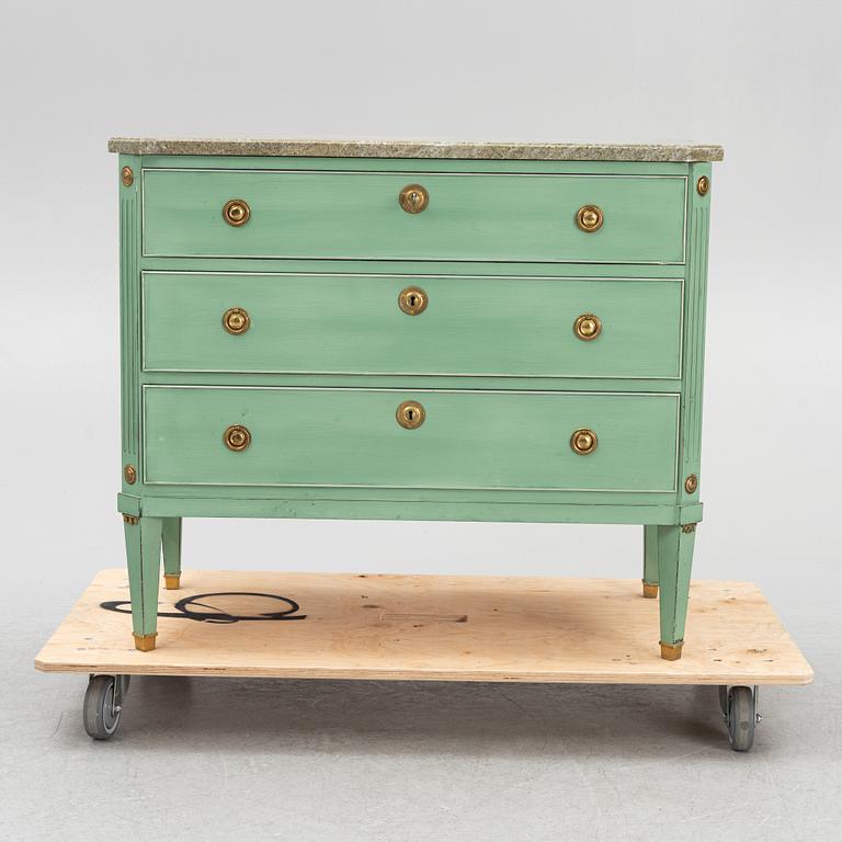 A Gustavian style chest of drawers, mid-20th Century.