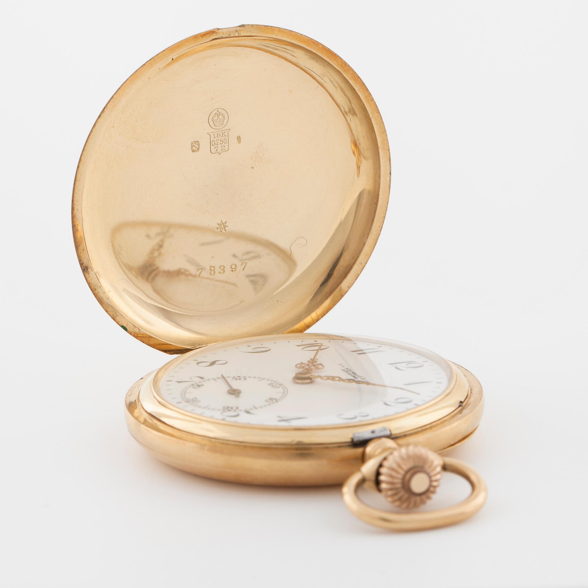 FICKUR, urtavla märkt "C L Malmsjö & Co Göteborg", savonett, 51,5 mm.