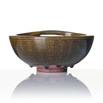 Wilhelm Kåge, skål, "Farsta", stengods, Gustavbergs Studio 1952.