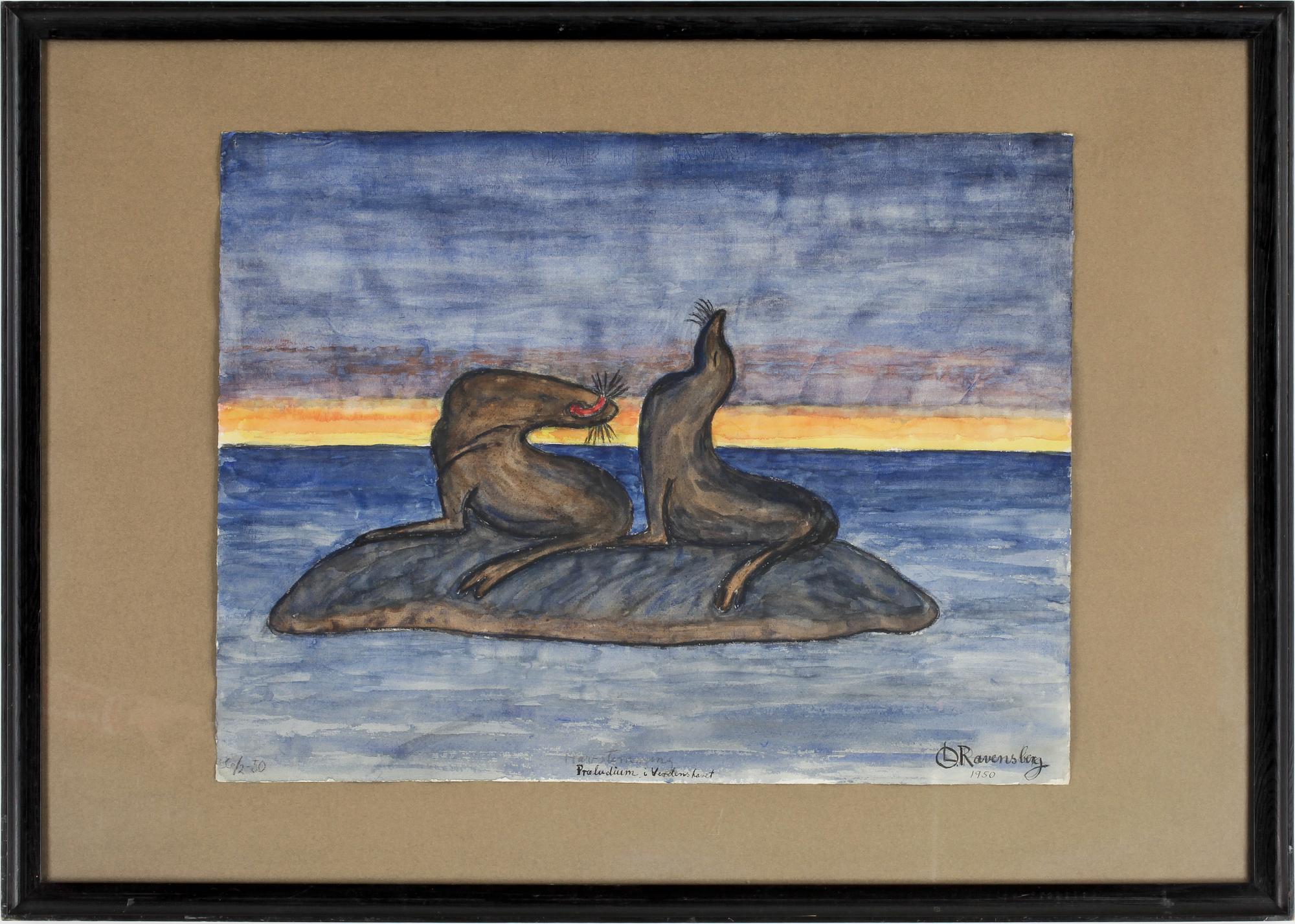 LUDVIG ORNING RAVENSBERG, akvarell på papper. Sign och dat 1950.