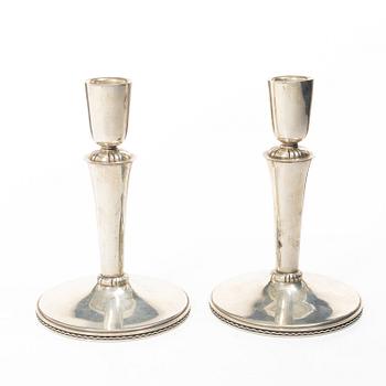 Eric Råström, Candlesticks, a pair, silver, Stockholm 1952.