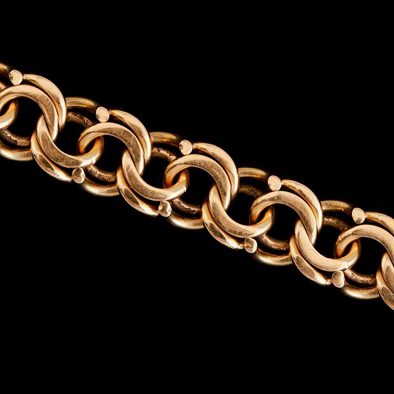 ARMBAND, 18K guld, svenska stämplar LAH Stockholm 1962. Vikt ca 40 g.