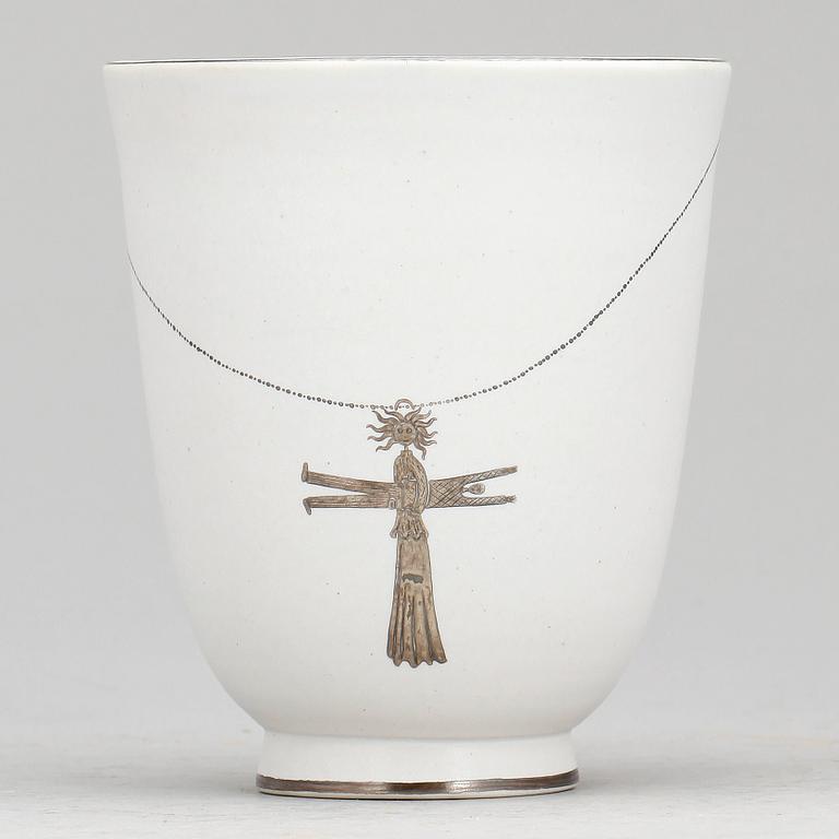 VAS, stengods, "Grazia", Stig Lindberg, Gustavsberg, 1900-talets mitt, signerad.
