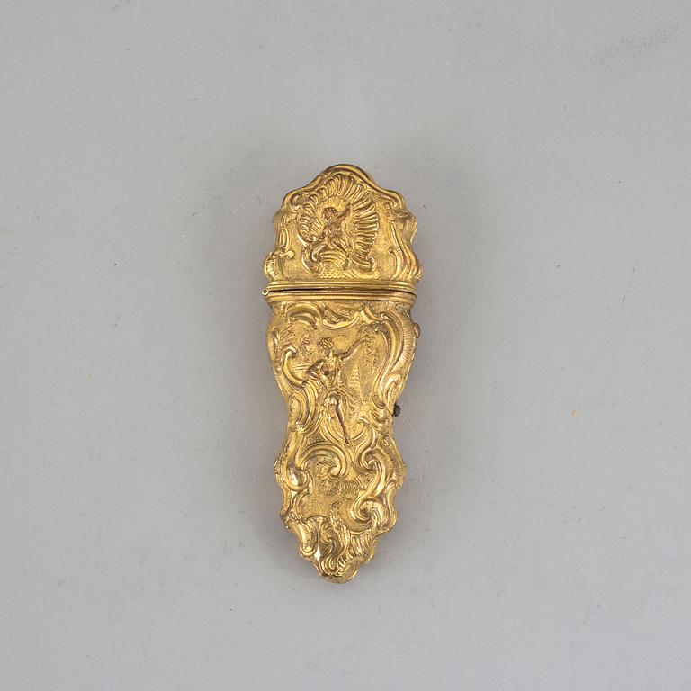 ETUI, förgylld mässing, rokoko, 1700-tal.