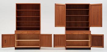 A set of Yngve Ekström teak cabinets and shelf 'Krus', Westbergs, 1950-60's.