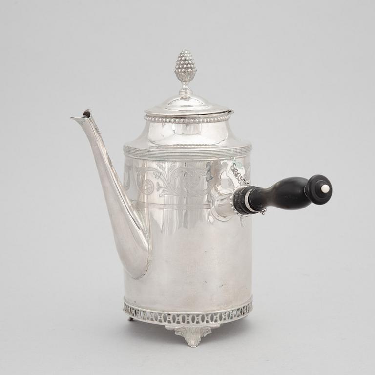A Swedish Late Gustavian Silver Coffee Pot, mark of Olof Hellbom, Stockholm 1798.