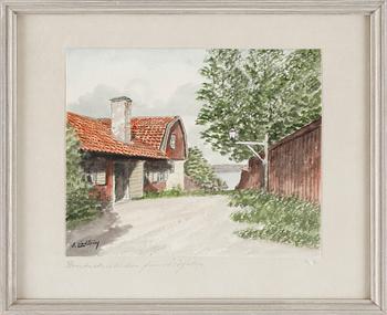 FRANS LINDSTRÖM, akvareller, 4 st, sign. 1900-talets första hälft.