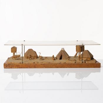 Kjell Bergqvist, a sculpture group, signed KB.