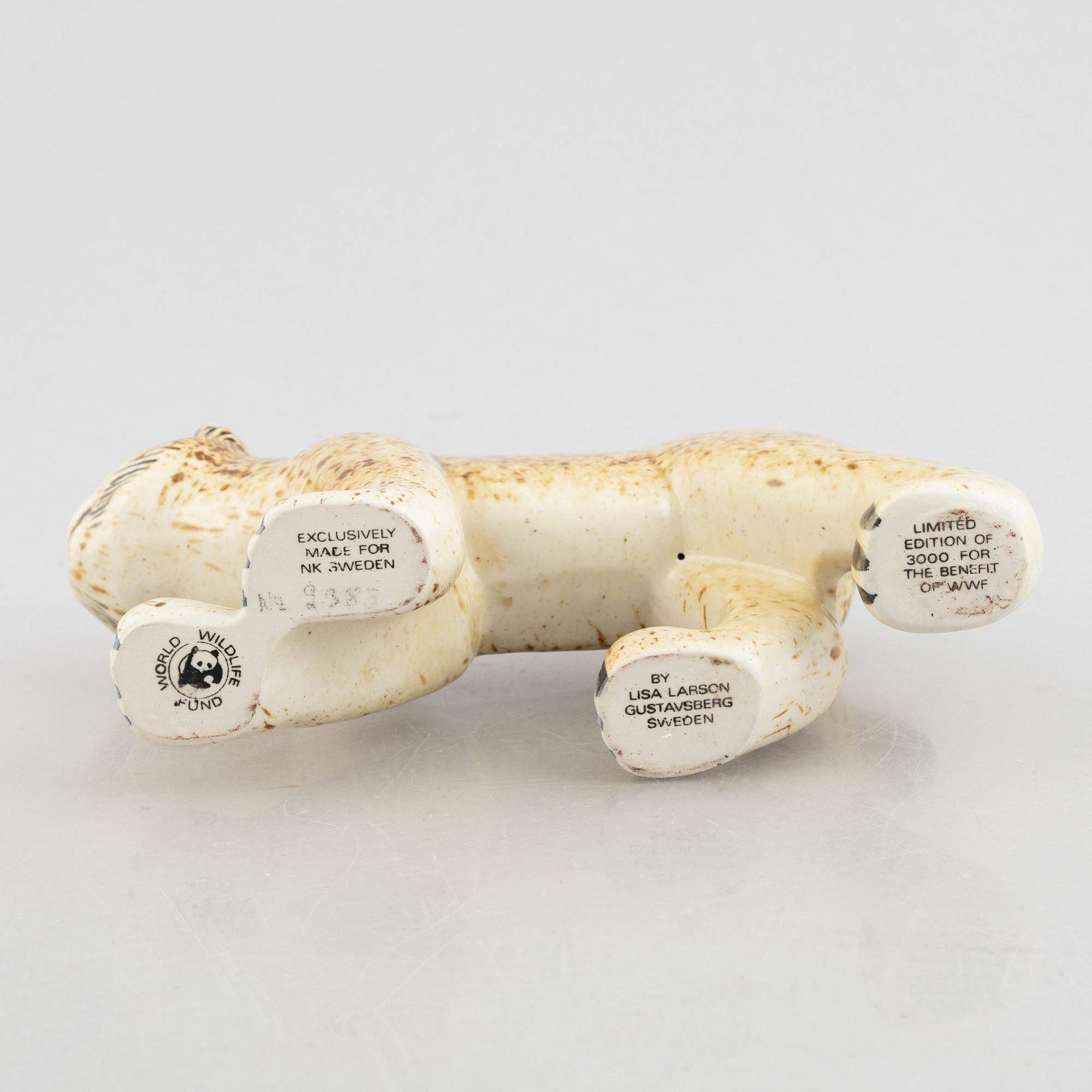 Lisa Larsson, figurin, "Lodjur", WWF i samarbete med Nordiska Kompaniet, Gustavsberg, 1975-87.