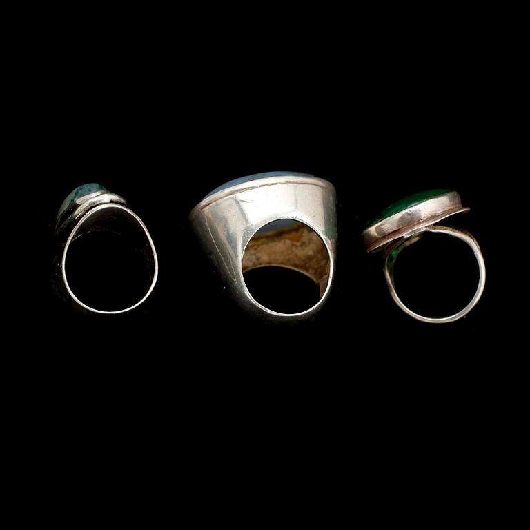 RINGAR, 3 st, silver, bla Alton.