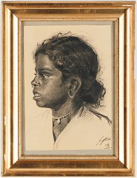 HUGO VILFRED PEDERSEN, 2 st, kolteckningar, signerade.