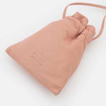 Gucci, a par of collarbags in pink and beige leather.