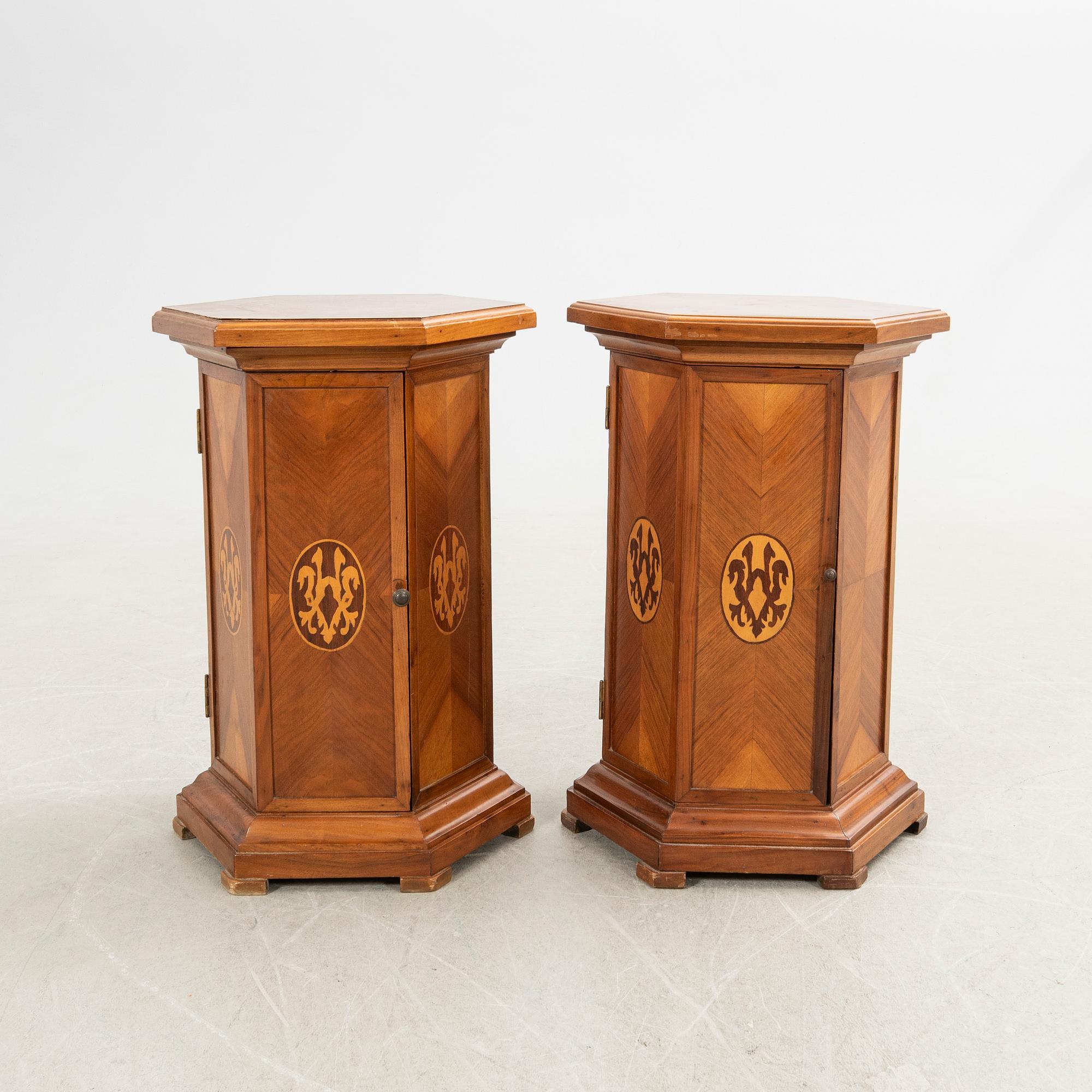 Side tables, a pair, early 20th century.