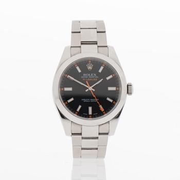 ROLEX, Oyster Perpetual Milgauss, wrist watch 40 mm.