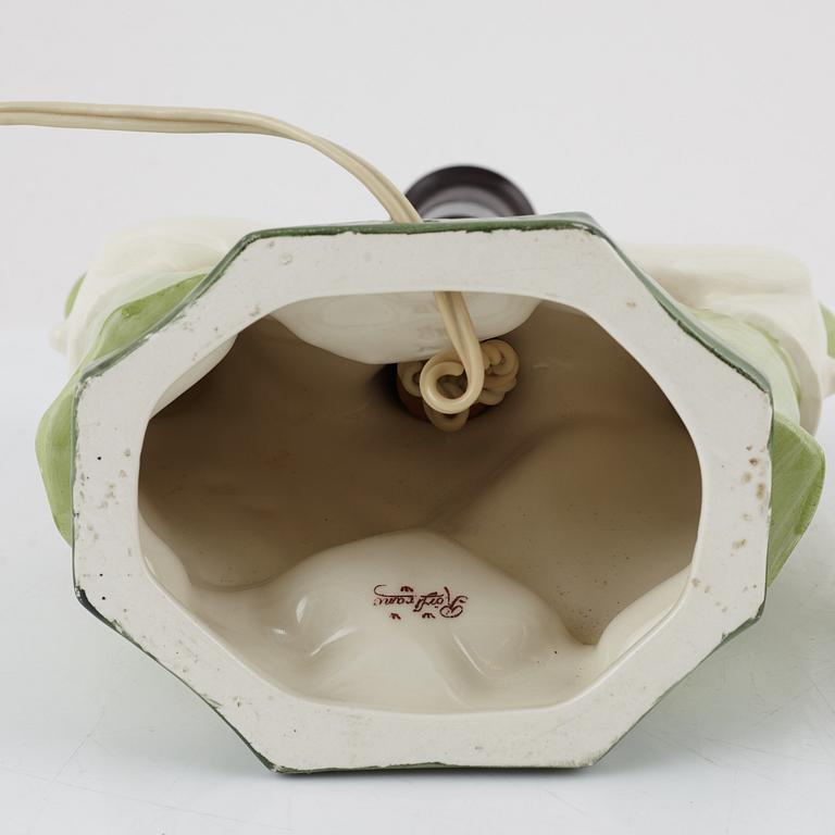 Hilma Persson-Hjelm, a candle stick/table lamp, and a salt cellar by Alf Wallander, Jugend, Sweden, ealry 20th century.