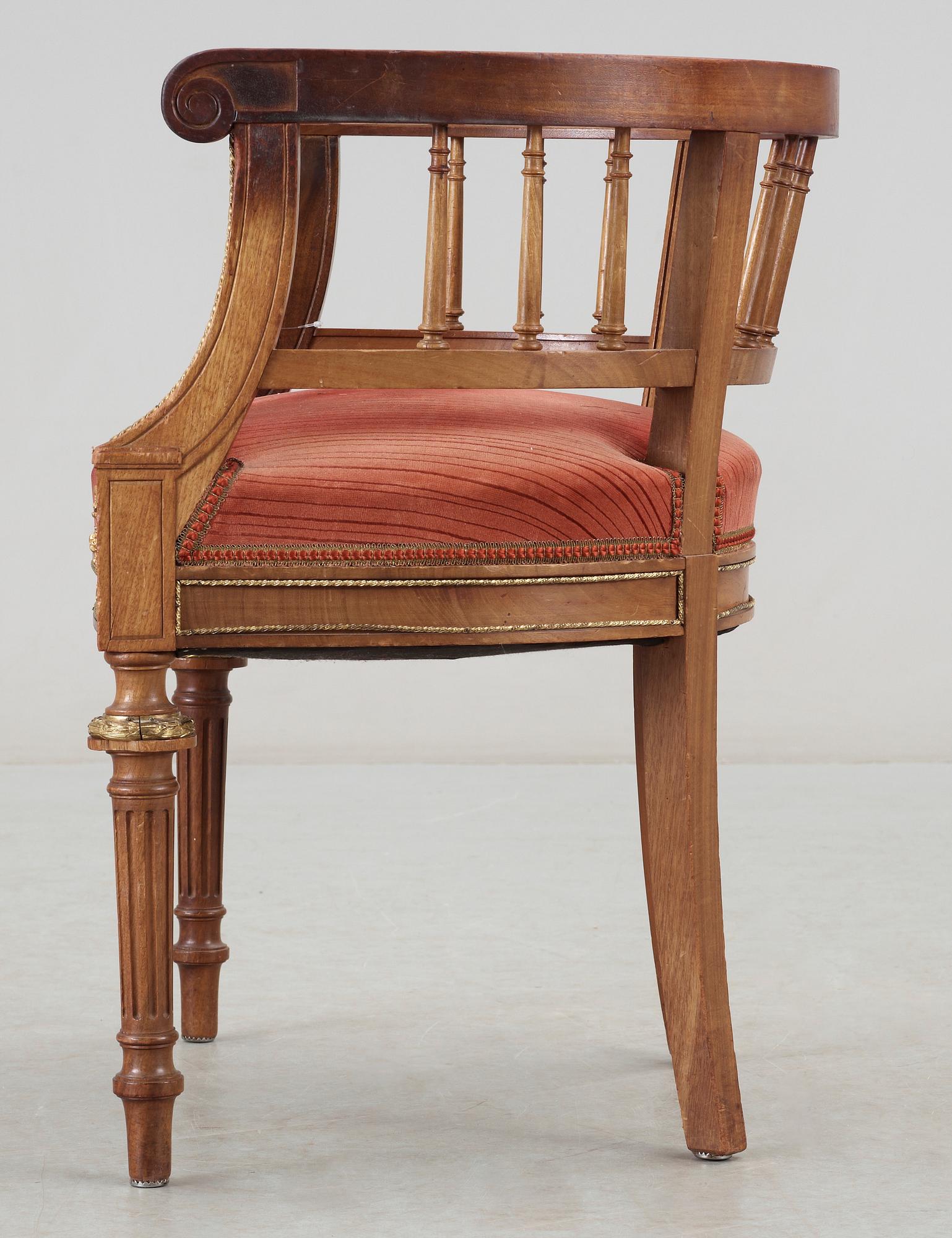 SKRIVBORDSSTOL, gustaviansk stil, 1800/1900-tal.