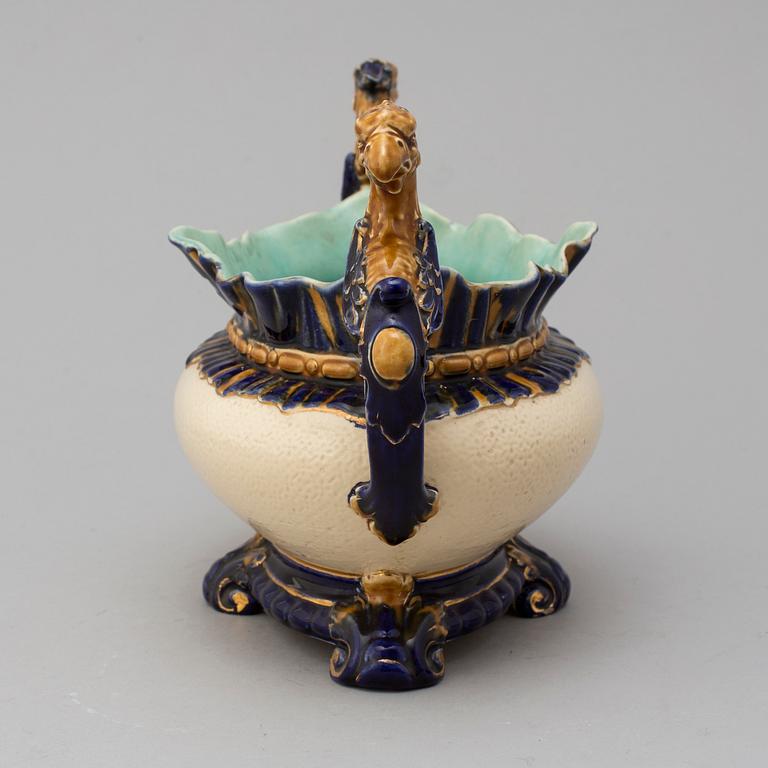 An earthenware jardiniere from Rörstrand, late 19th century.