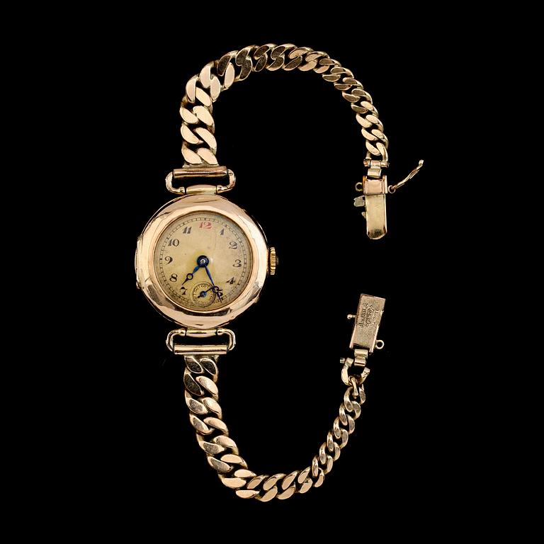 ARMBANDSUR, 14 k guld, 1900-talets första hälft.