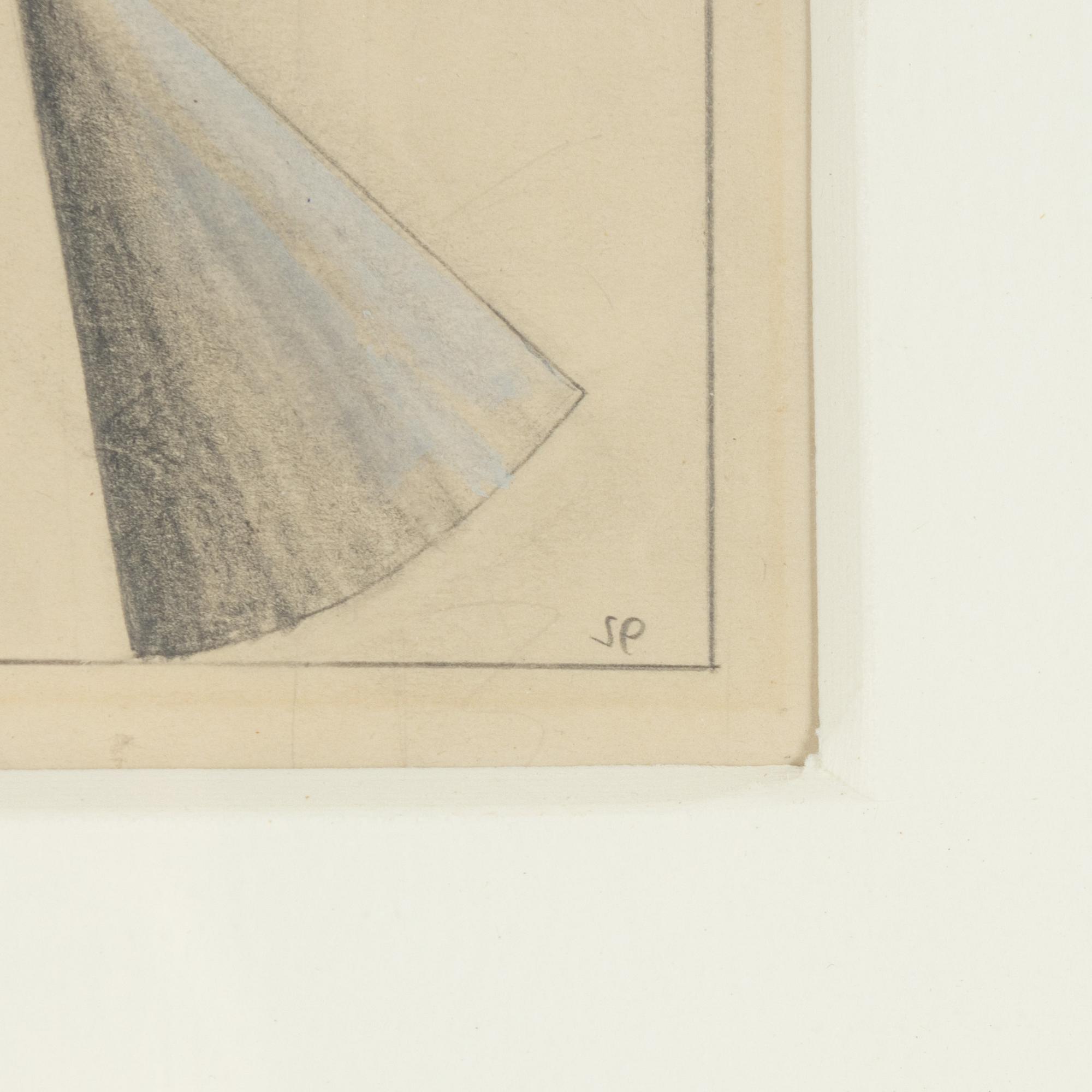 Sten Eklund, pencil & pastel, signed SE.