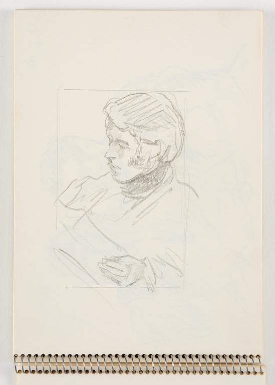 Lotte Laserstein, Skissblock med 19 teckningar varav 1 signerad.