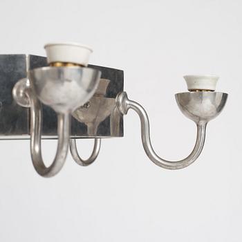 A Swedish Grace pewter ceiling light, probably by Guldsmedsaktiebolaget, Sweden 1920-30's.