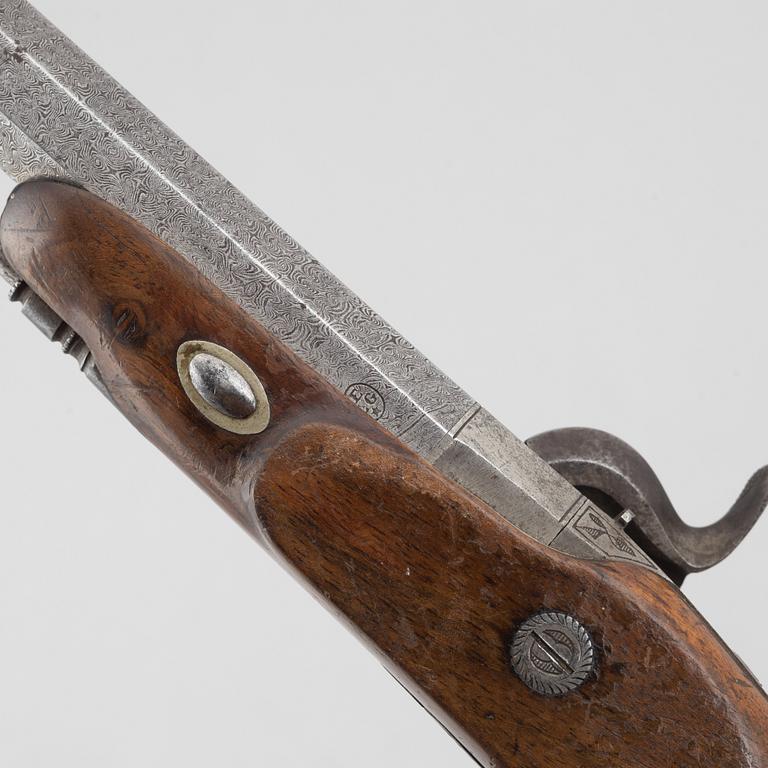 Percussion pistols, a pair, 1850s, Belgium.