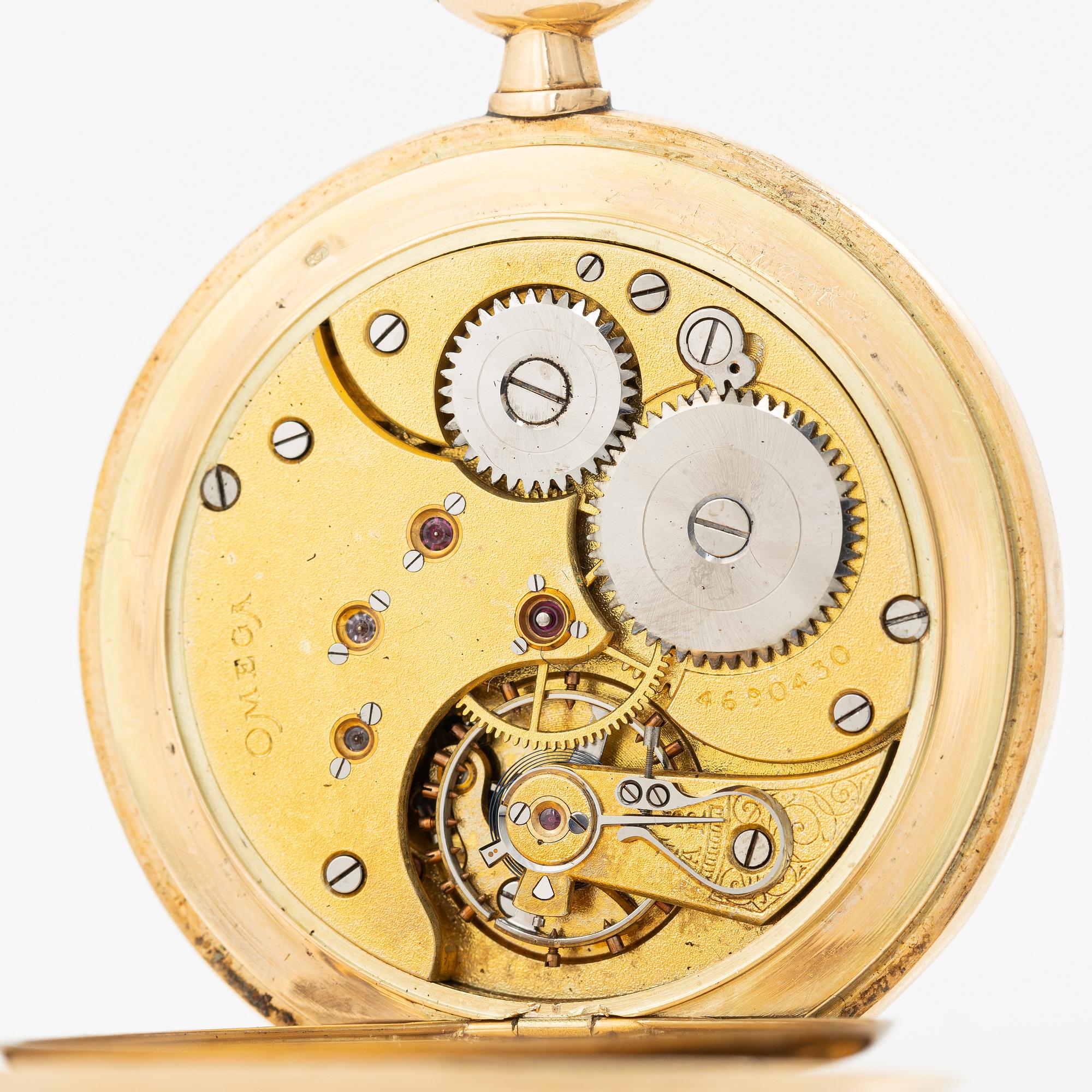 Omega, pocket watch, hunter case, 49.5 mm.