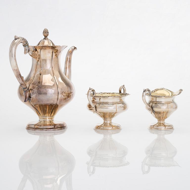 A three-piece silver coffee set, Kultakeskus, Hämeenlinna, 1969.