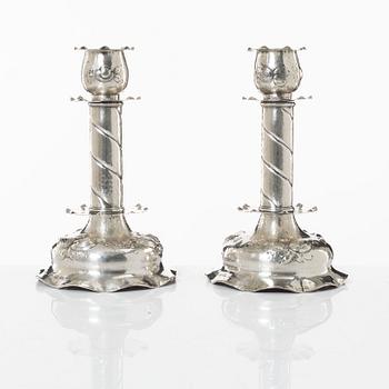 Eric Råström, a pair of silver candlesticks, CG Råström, Stockholm 1976.