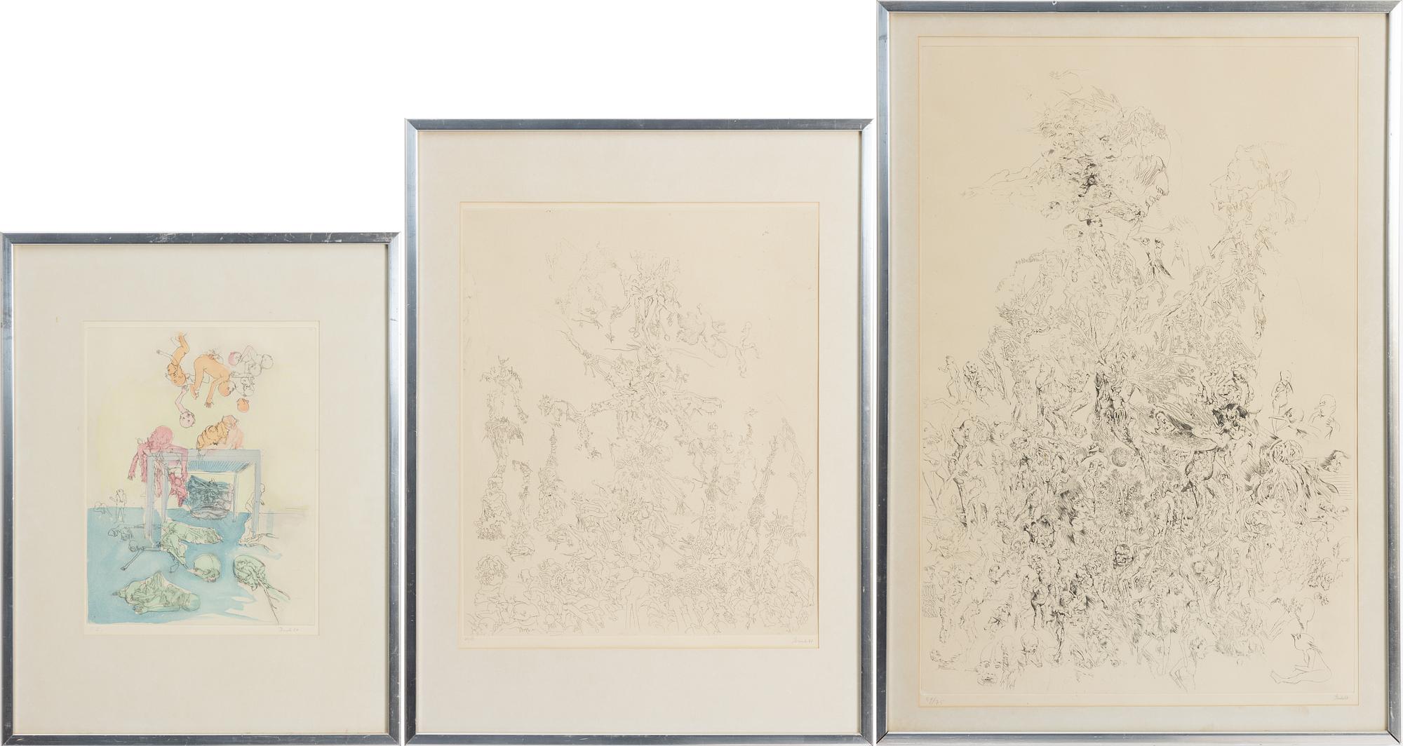 Djuric Miodrag Dado, Dado/Mirodrag Djuric, Surrealist compositions, 3 pcs.