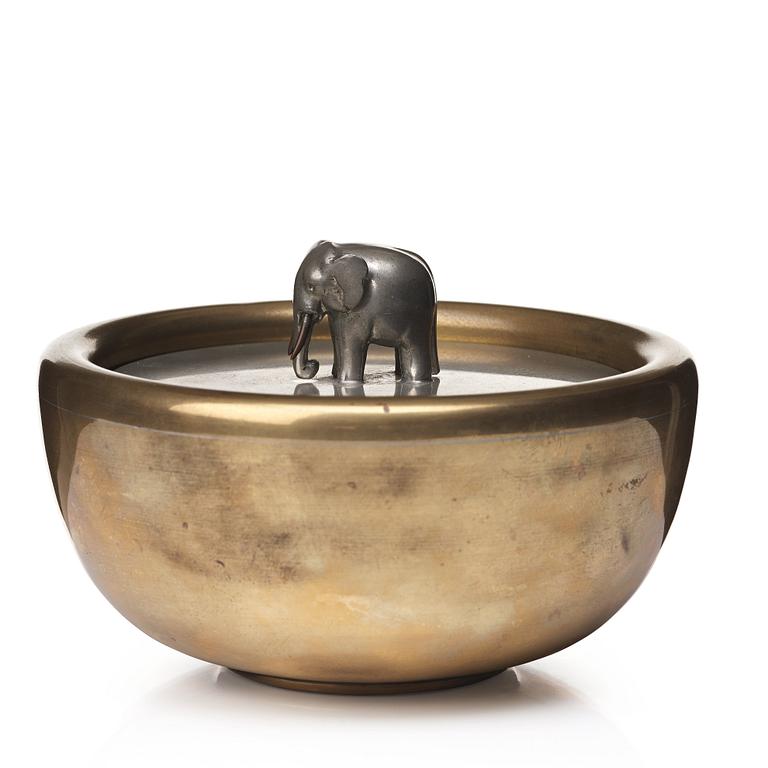Josef Frank, a brass bowl with pewter cover, Svenskt Tenn, Stockholm 1949.
