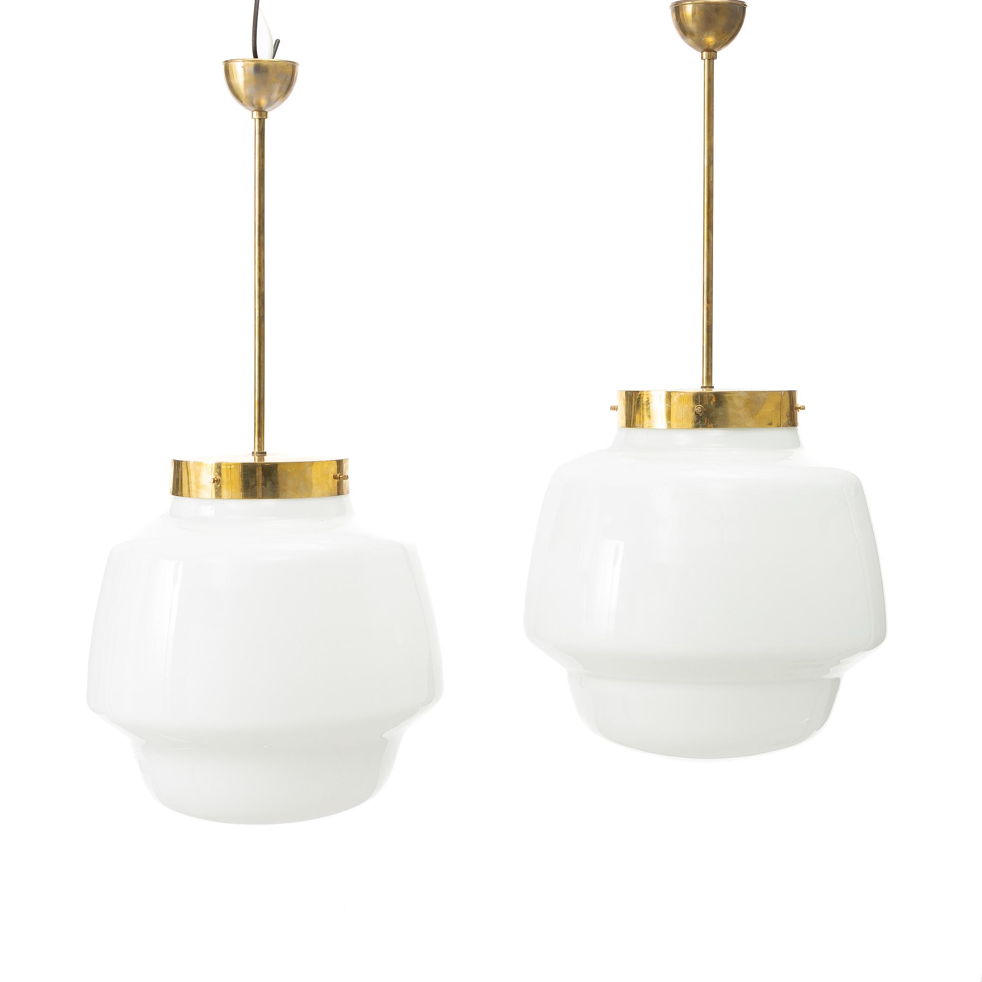 A pair of Swedish Modern ceiling lamps, Sweden, mid20th century.