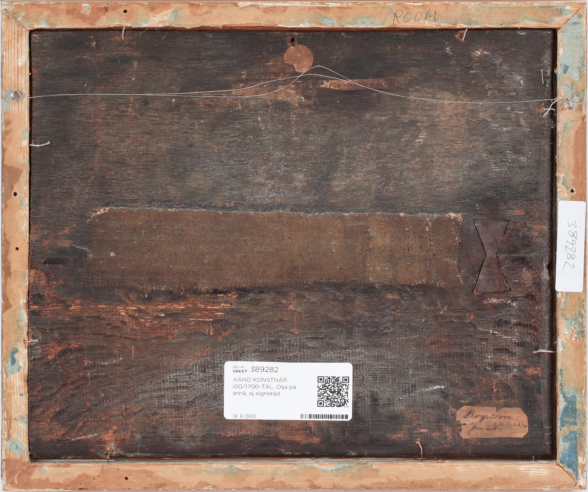 OKÄND KONSTNÄR 1600/1700-TAL, Olja på pannå, ej signerad.