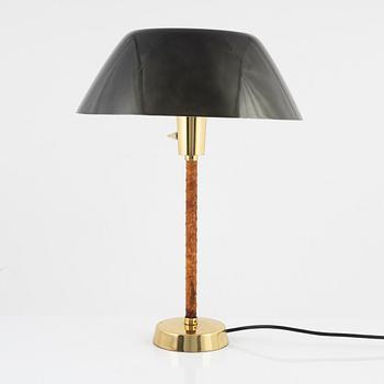 Lisa Johansson-Pape, a 'Senator' brass and leather table light, Orno, Finland.