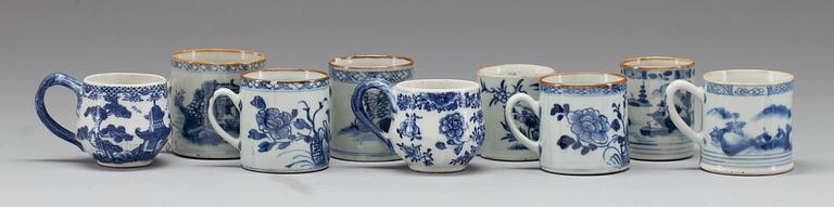 KAFFEKOPPAR, 9 st, porslin, Kina, Qianlong, 1700-tal.