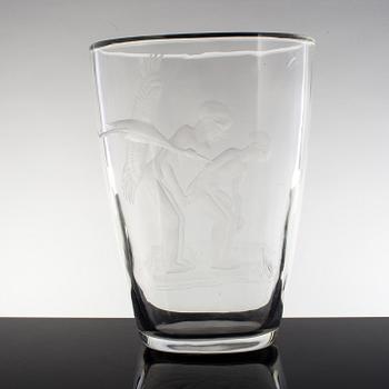 A glass vase by Simon Gate, Orrefors 1937.