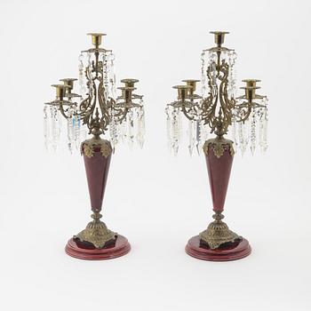 A pair of Oscarian candelabras, around 1900.