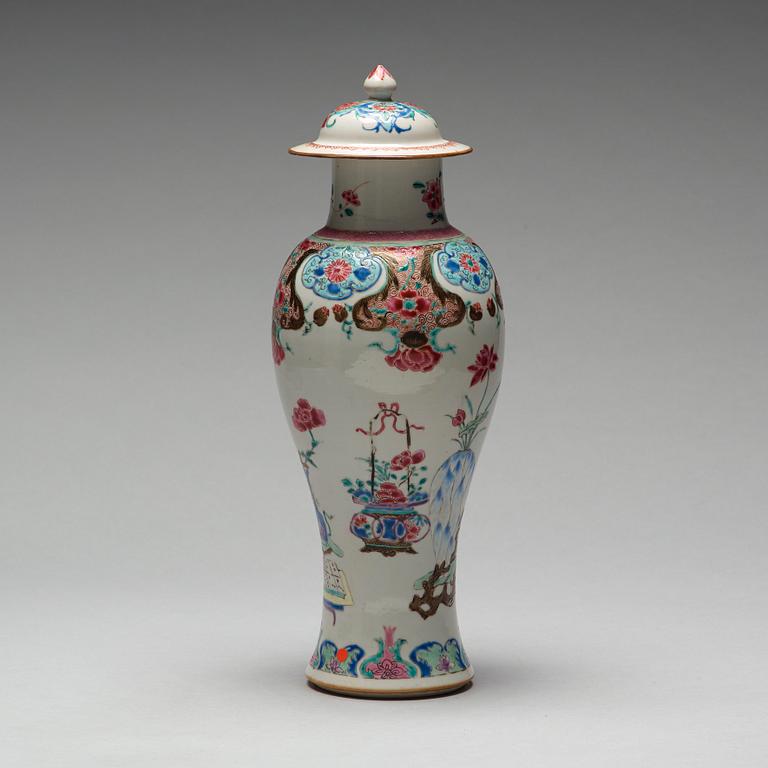 A famille rose jar with cover, Qing dynasty, Qianlong (1736-95).