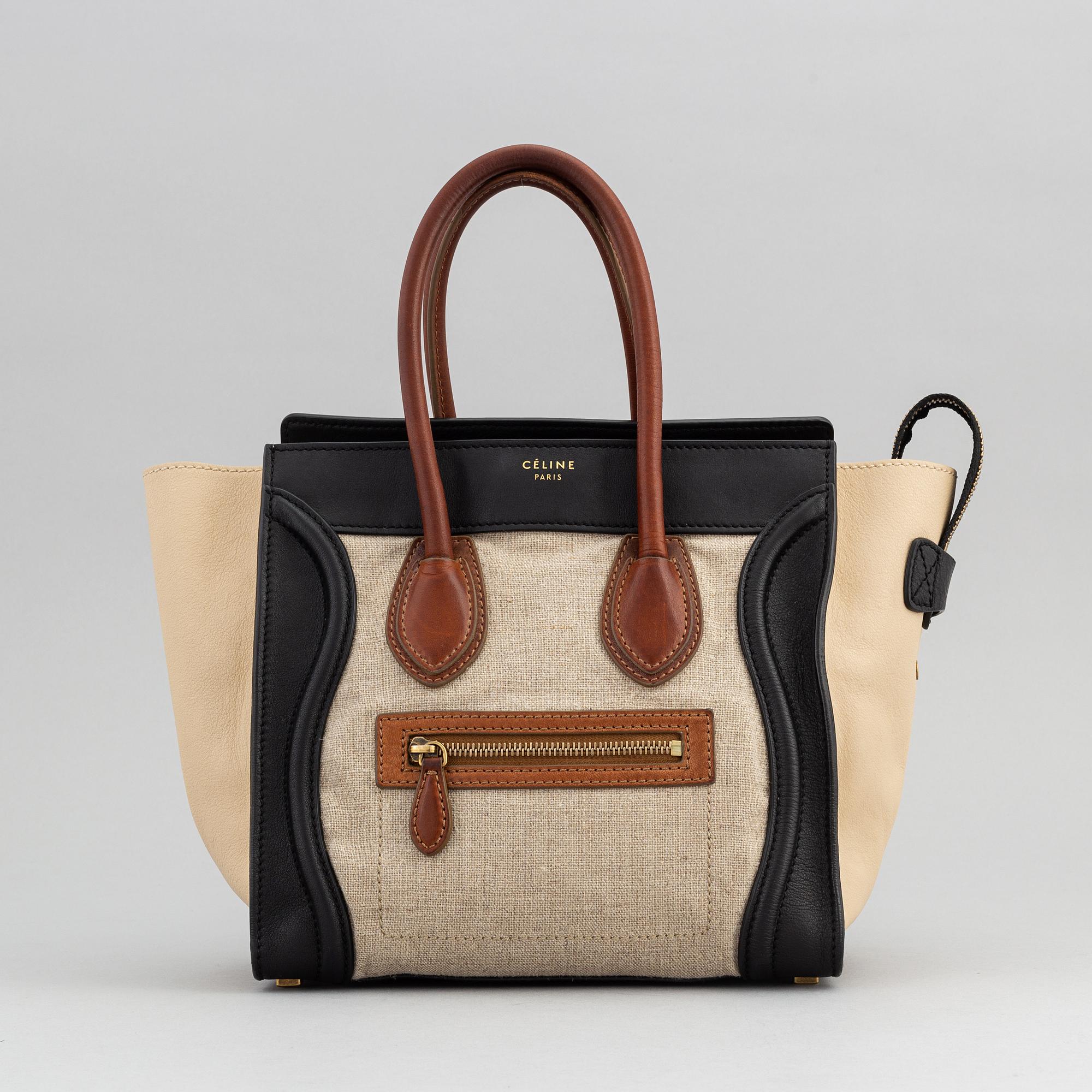 Céline, a canvas and leather 'Luggage' handbag.