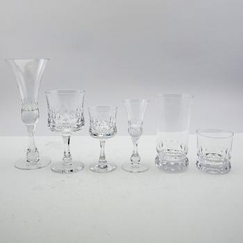 Göran Wärff, glass service, 71 pieces, "Prince", Kosta Boda, late 20th century.