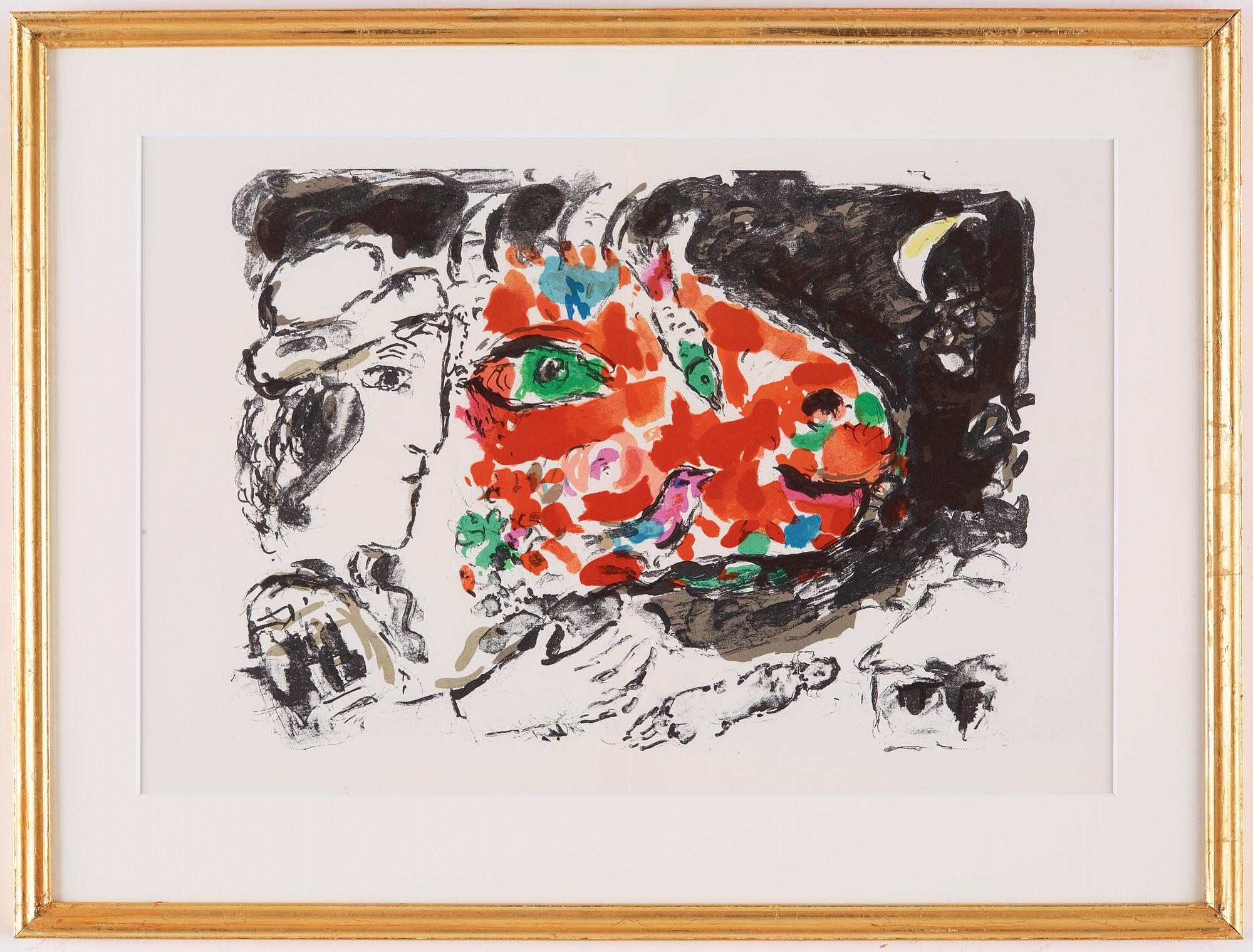 MARC CHAGALL, färglitografi, osignerad.