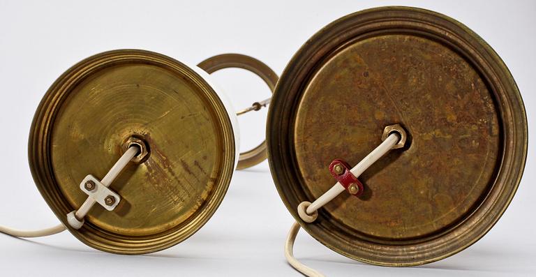 BORDSARMATURER, 2 st, glas, mässing, trol Svenskt Tenn.