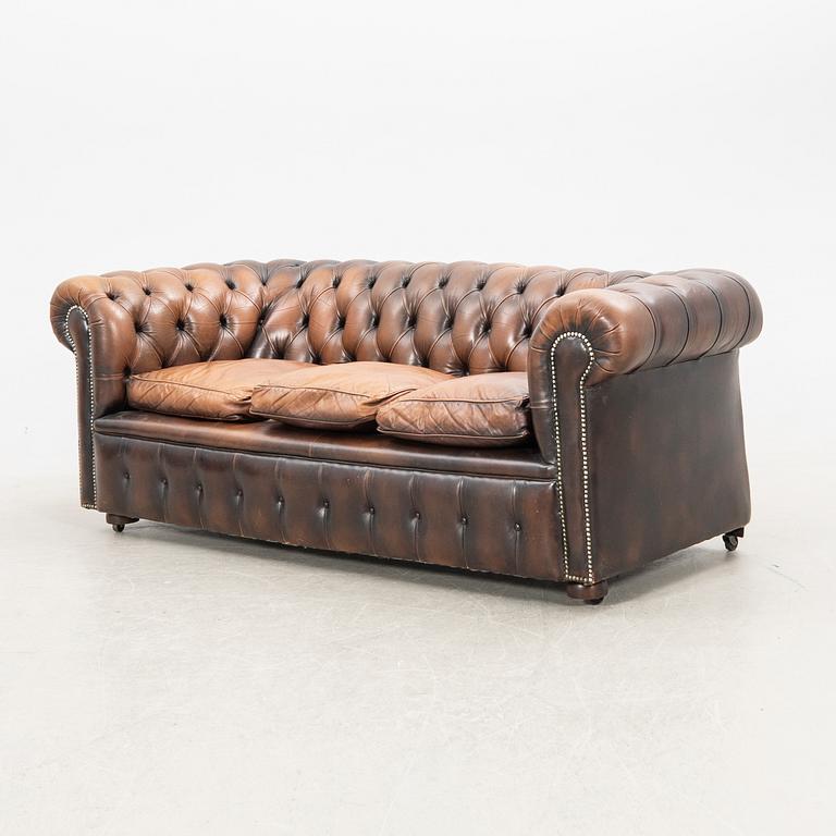 Sofa and armchair, Chesterfield, 20th century.