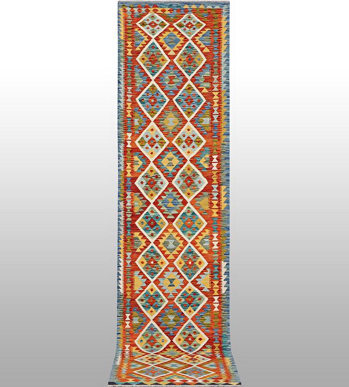 A runner carpet, Kelim, ca 408 x 85 cm.