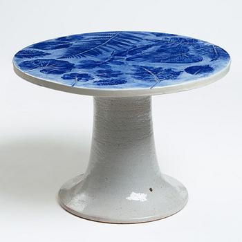 GUSTAVSBERGS STUDIO, a glazed stoneware garden table, Sweden 1960's. Designed by Lisa Larson.