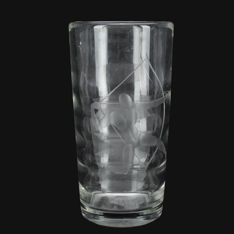 VAS, glas, Vicke Lindstrand, Orrefors. Signerad Of LS 1514 KR.